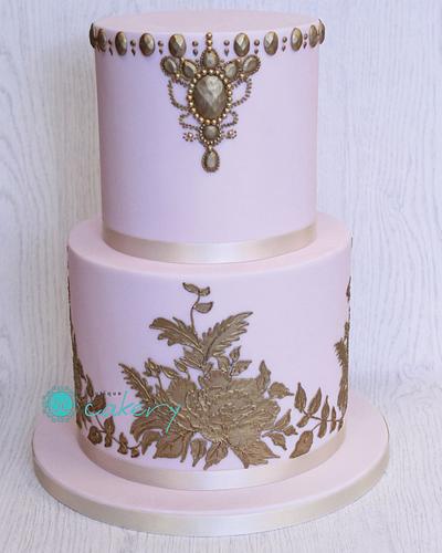 Pink and Gold Wedding - Cake by Boutique Cakery