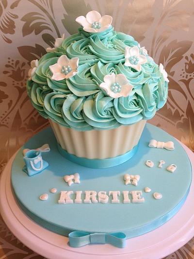Tiffany Inspired Giant Cupcake - Cake by Sajocakes