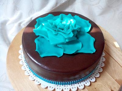 turqoise rose cake - Cake by Satir