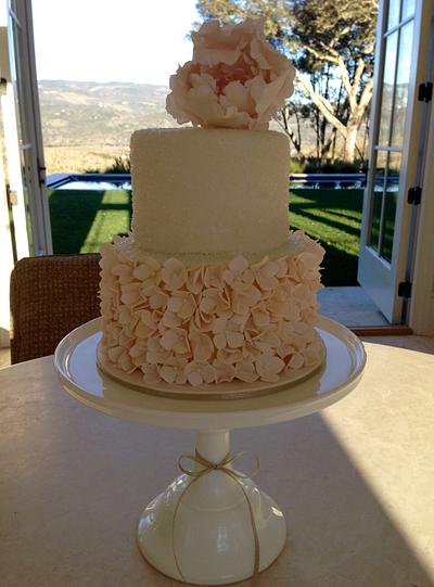Blush Peony & Hydrangea Birthday Cake - Cake by Let's Do Cake!
