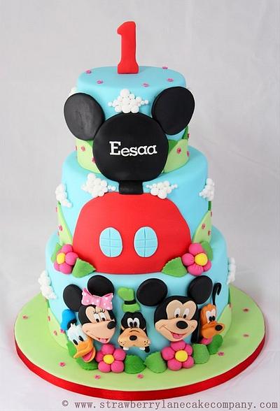 Mickey Mouse Club House and Friends 1st Birthday Cake - Cake by Strawberry Lane Cake Company