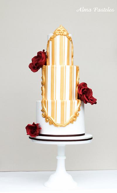 Minimalistic barock styled wedding cake - Cake by Alma Pasteles