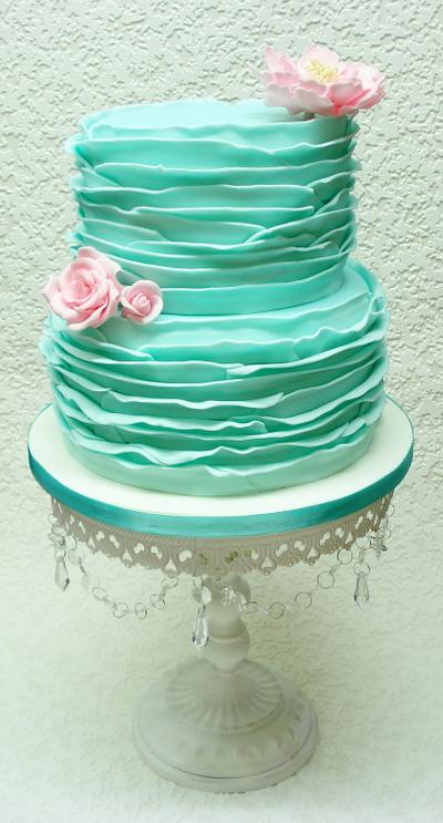 Pink Peony Wedding Cake - Cake by Alison Inglis