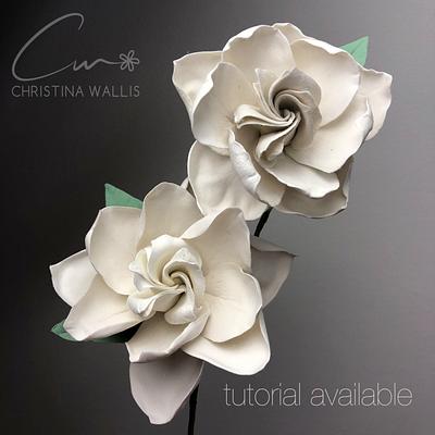 Gardenia Flower in DECO CLAY  - Cake by Christina Wallis Flowers  & Veiners 