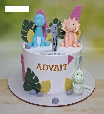 1st birthday Dinosaur cake - Cake by Sweet Mantra Homemade Customized Cakes Pune