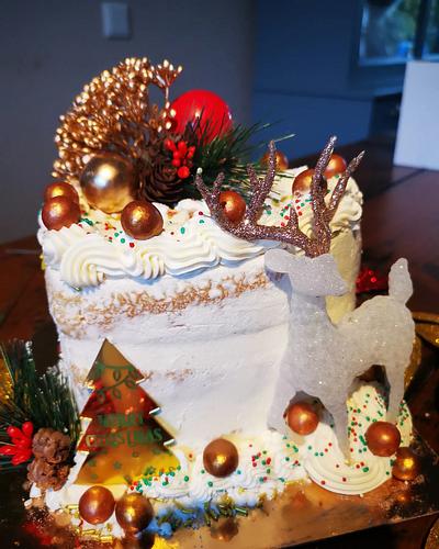 Christmas cake heart-shaped  - Cake by Dana Bakker