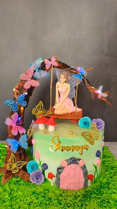 Fairy theme cake  - Cake by Sugaryaddictions