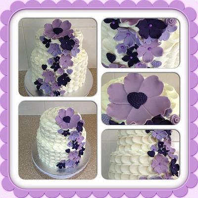 100th birthday purple flowers - Cake by CakesbyCorrina