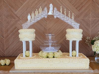 Wedding cake with fountain - Cake by ClaudiaSugarSweet