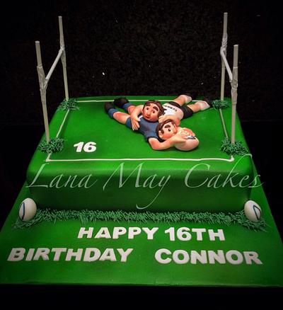 Rugby cake - Cake by Lanamaycakes
