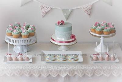 Vintage Dessert Table - Cake by Cupcakes by Amanda