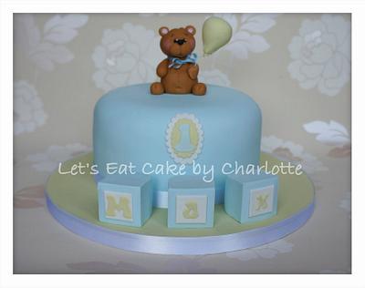 Cute Teddy Bear Cake for a 1st Birthday - Cake by Let's Eat Cake