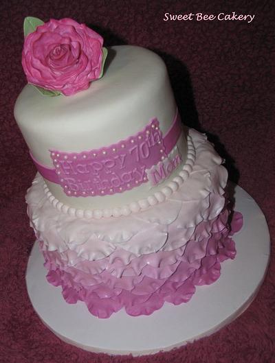 70th Birthday ombre petal - Cake by Tiffany Palmer