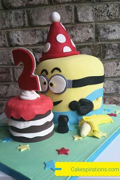 Baby minion is 2 - Cake by Chef Jen