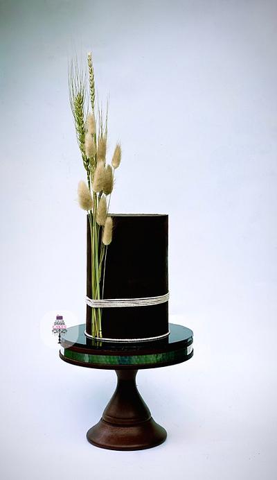 Ganache cake with dried flowers - Cake by Color Drama Cakes