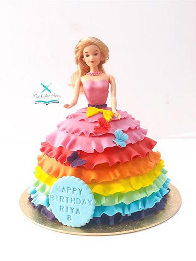 Rainbow barbie cake  - Cake by sheena