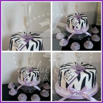 Zebra Print 21st cake and cupcakes - Cake by Shelley BlueStarBakes