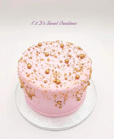 Pink and gold birthday cake  - Cake by Konstantina - K & D's Sweet Creations