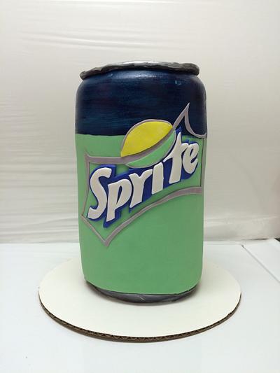 Sprite can with checkerboard inside - Cake by Karen Seeley