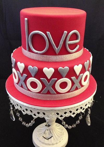 XOXOX Engagement Cake - Cake by cjsweettreats