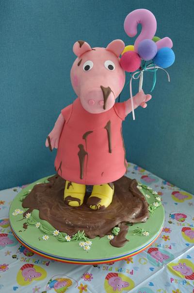 Muddy puddle peppa pig  - Cake by Linda Milne (the little cake room)