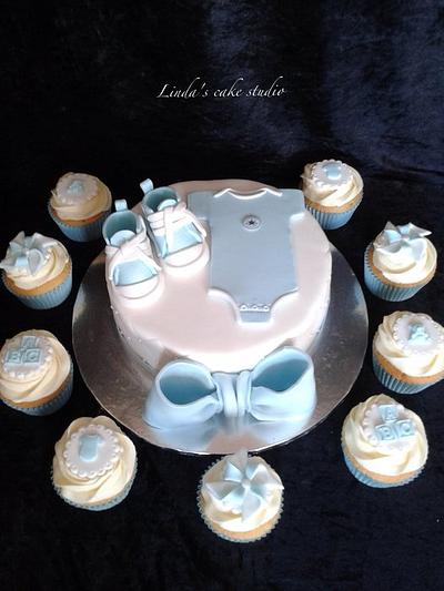 Converse baby shower cake  - Cake by Linda's cake studio