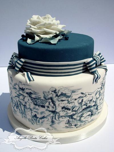 Dream in white and blue - Cake by Angela Penta