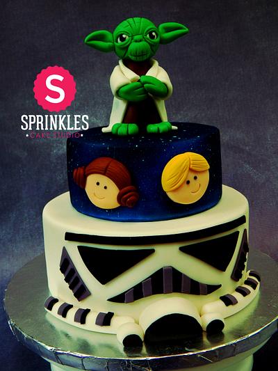Star wars gender reveal cake - Cake by Sprinkles Cake Studio