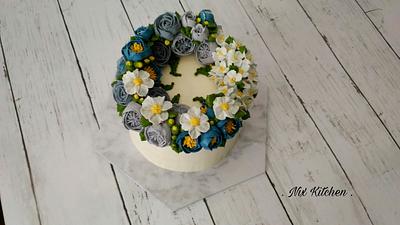 Vintage Floral Buttercream - Cake by Nikita Mahmood