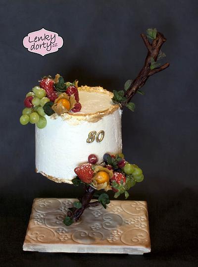 Gravity fruit cake "on a branch" - Cake by Lenkydorty