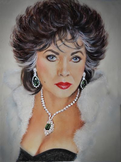 Homage Painting to ELIZABETH TAYLOR - Cake by Sandra Smiley