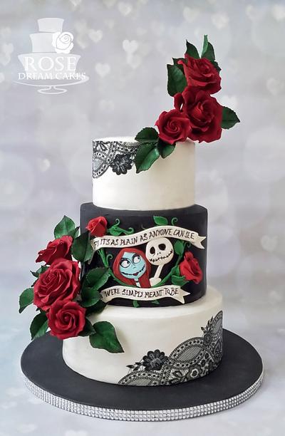 Gothic and Elegant Wedding Cake - Cake by Rose Dream Cakes