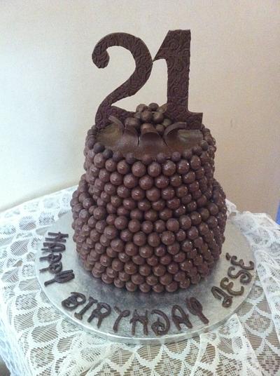 21st Chocolate Ball Cake - Cake by CakeIndulgence