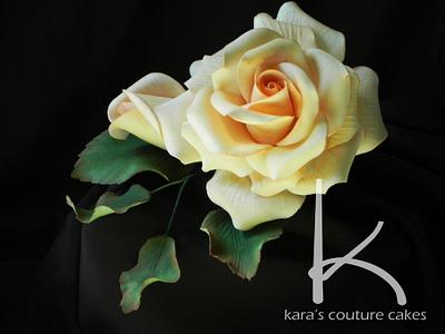 Peach Sugar Rose, Buds and Berries - Cake by Kara Andretta - Kara's Couture Cakes