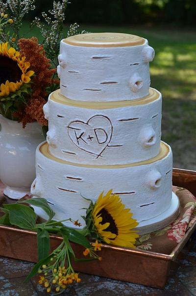 Rustic white birch wedding cake - Cake by Elisabeth Palatiello