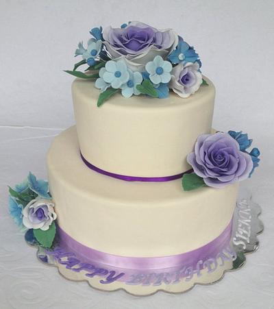 Purple Ombre Rose Cake - Cake by Shani's Sweet Creations