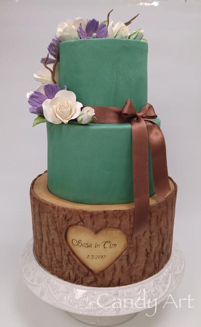 Green Wedding cake - Cake by Jana Candy Art