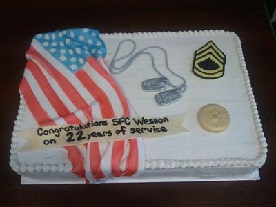 Army Retirement Cake - Cake by Mimi's Sweet Shoppe Amanda Burgess