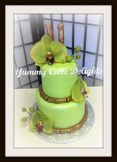 Bamboo & Orchids - Cake by Kathryn