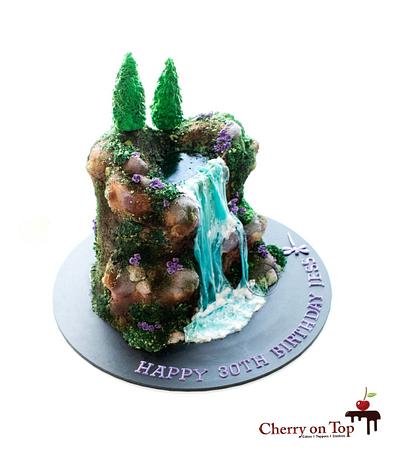 Waterfall cake 🧚‍♀️🎂💜💙💚 - Cake by Cherry on Top Cakes