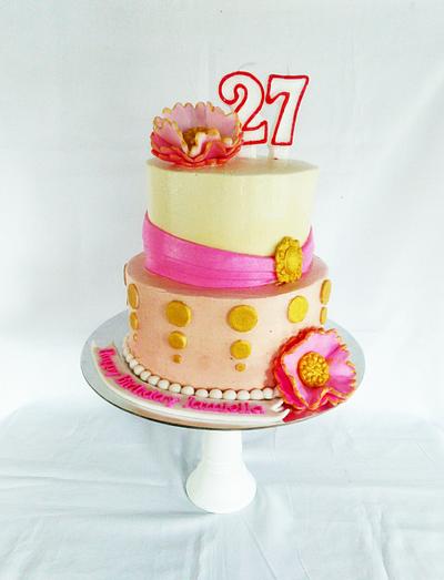 Pink and Gold - Cake by amie