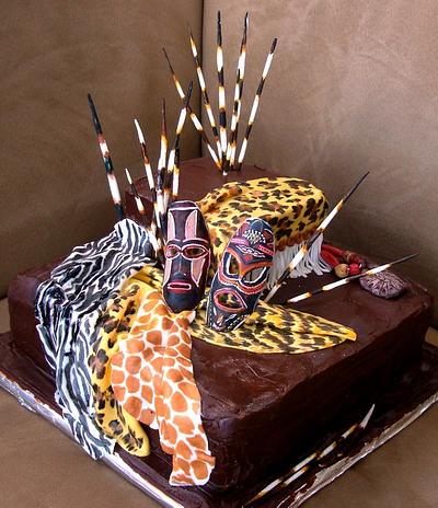 my first cake - African theme - Cake by Calli Creations