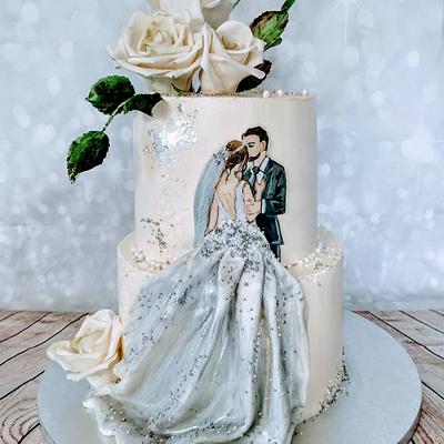 Painted wedding - Cake by alenascakes