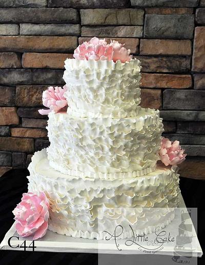 Fondant Frilled Wedding Cake - Cake by Leo Sciancalepore