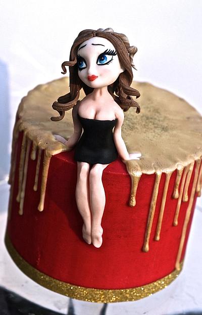 Doll figurine birthday Cake  - Cake by Christina Wallis Flowers  & Veiners 