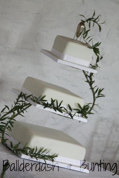 Simple olive leaf wedding cake - Cake by Ballderdash & Bunting