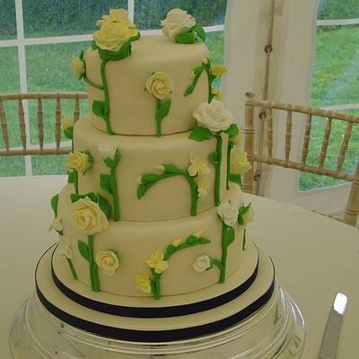Roses & freesias wedding cake - Cake by That Cake Lady