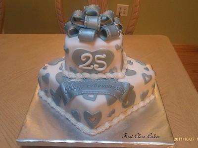 25th wedding anniversary cake - Cake by First Class Cakes