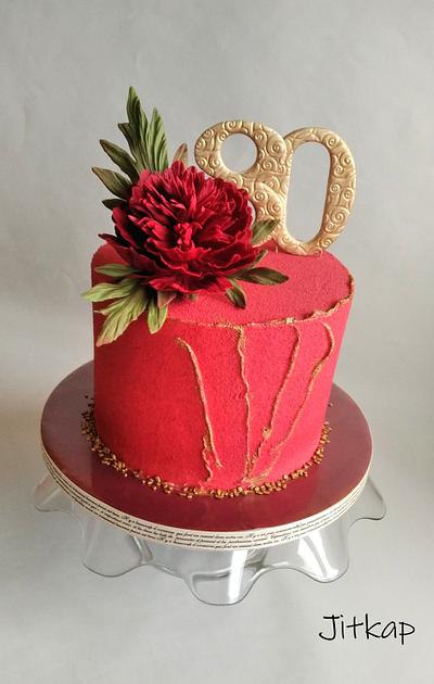 Peony birthday cake - Cake by Jitkap