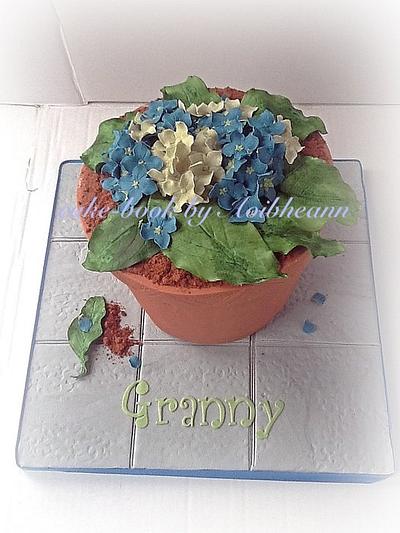 hydrangeas flower pot - Cake by Aoibheann Sims